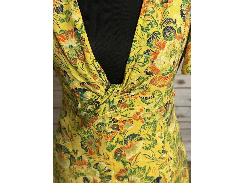 Urban Outfitter Bettie twist front floral linen-blend mini dress Size Medium - Picture 3 of 8